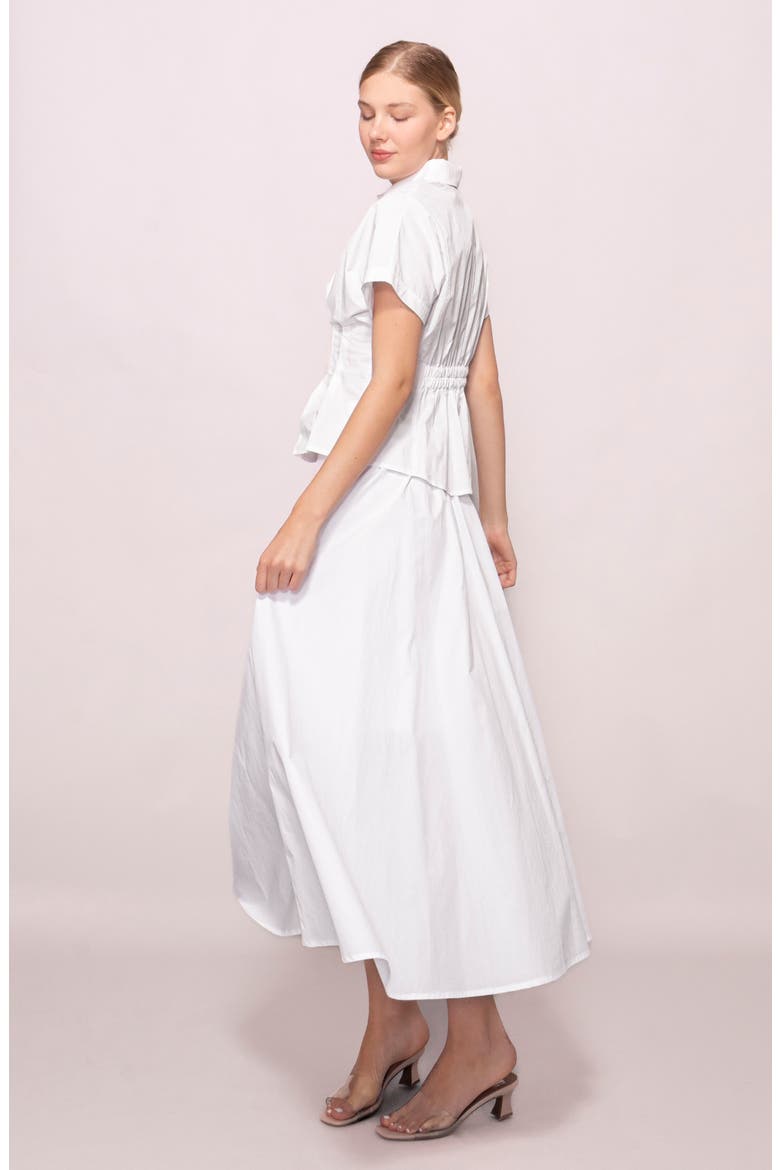 Lemon Poplin A-Line Maxi Skirt, Alternate, color, WHITE