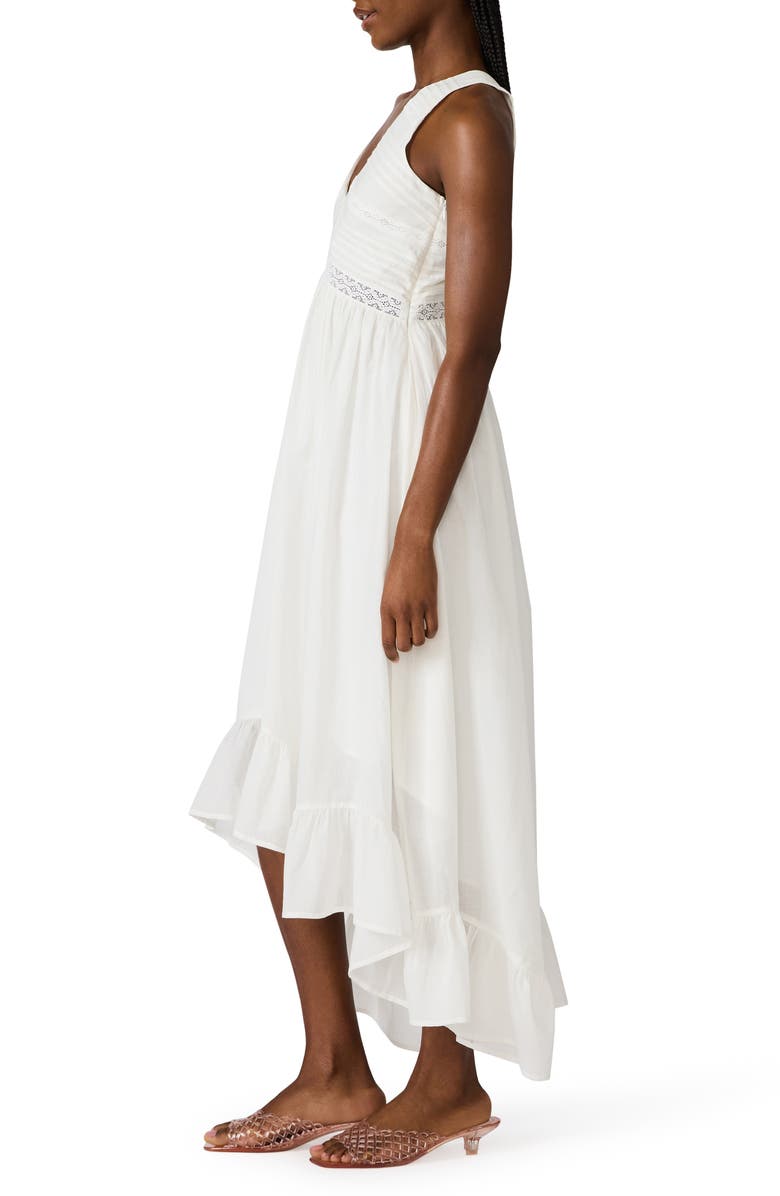 Steve Madden Miah Lace Trim Sleeveless High-Low Maxi Dress, Alternate, color, Antique