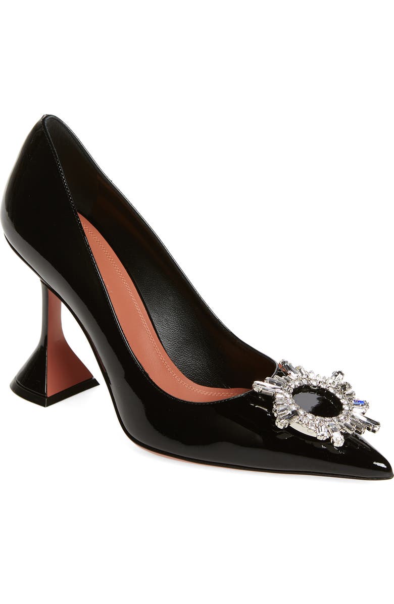 Amina Muaddi Begum Brooch Pointed Toe Pump, Main, color,