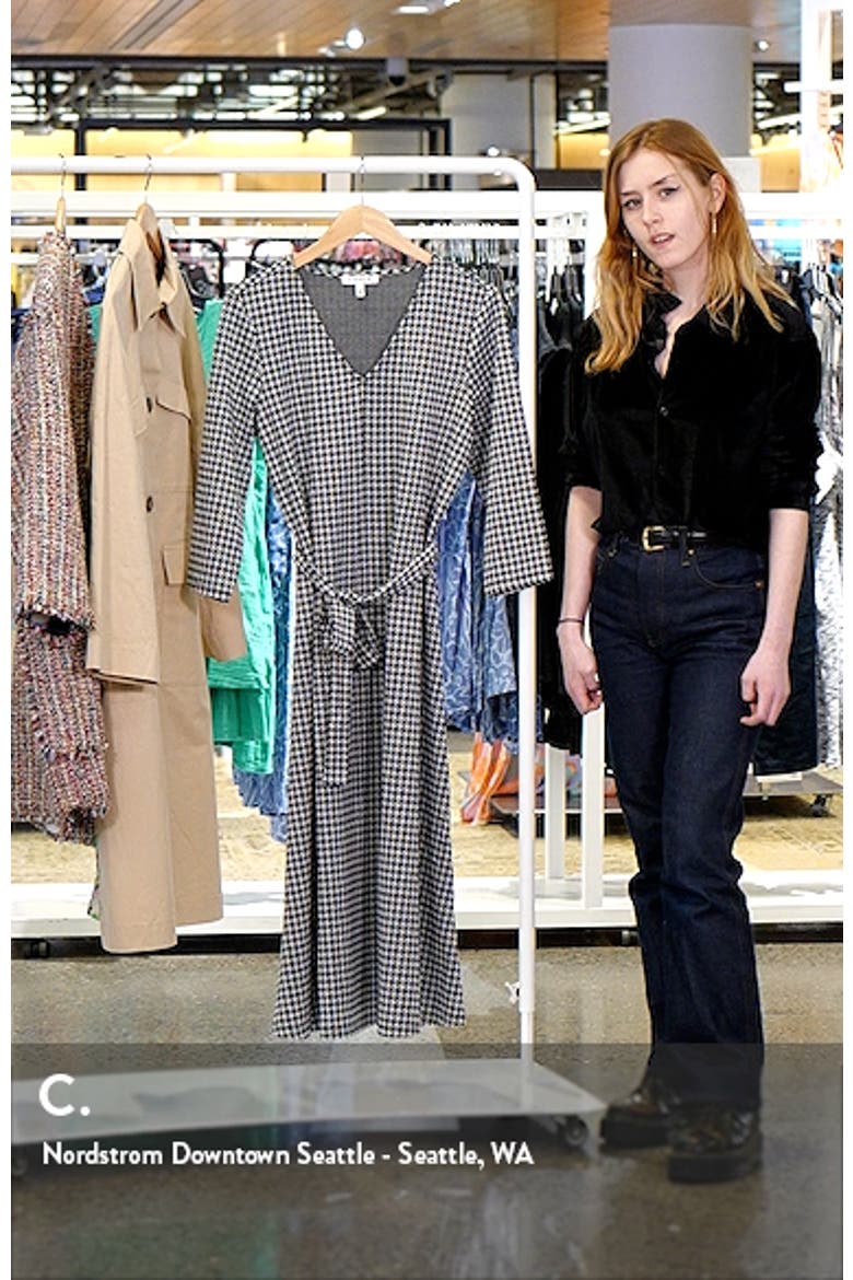 Houndstooth Check Jacquard Midi Dress video