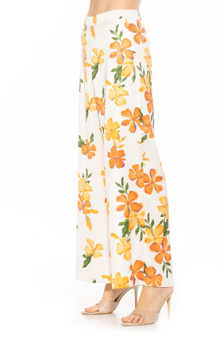 Alexia Admor Cerise Wide Leg Pants, Alternate, color, Ivory Floral