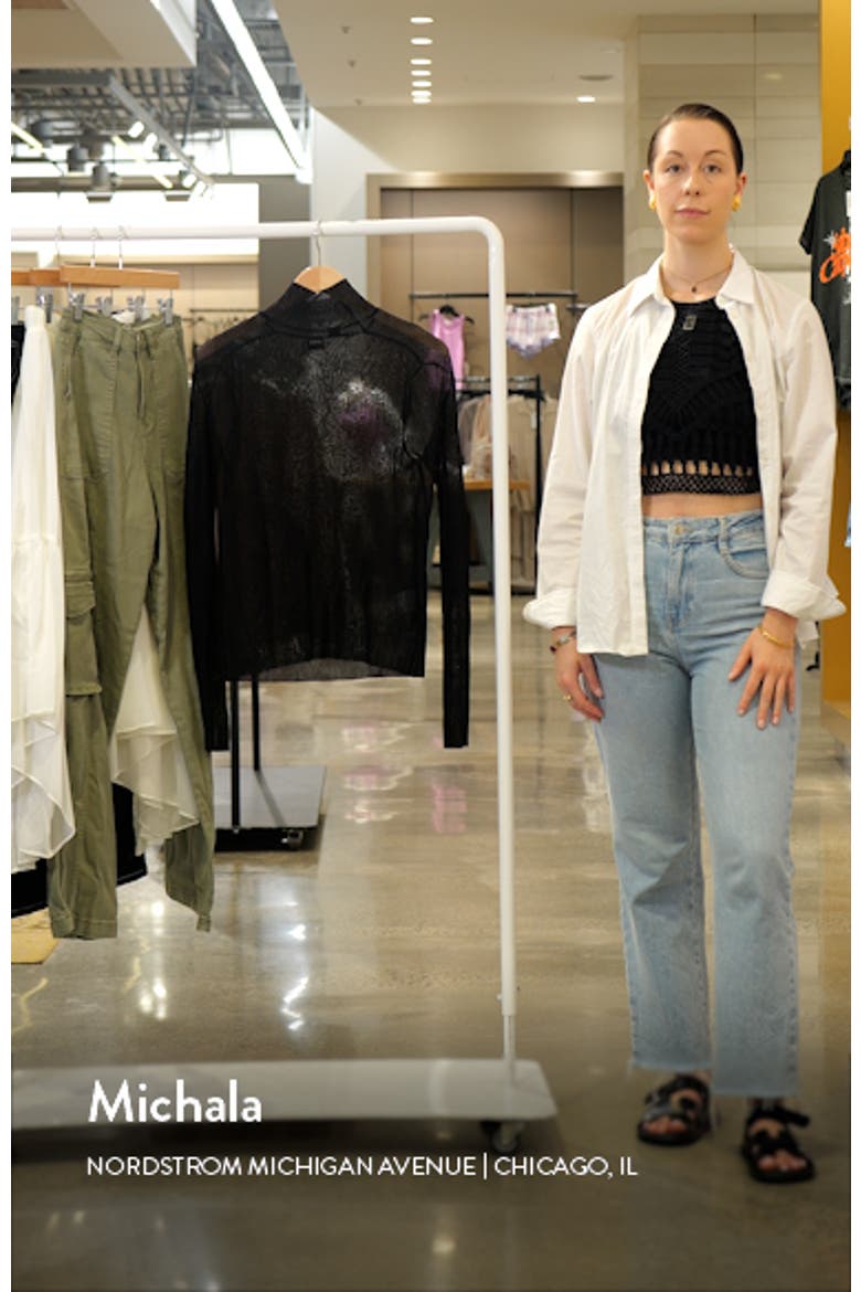 Emata Plissé Tulle Mock Neck Top video