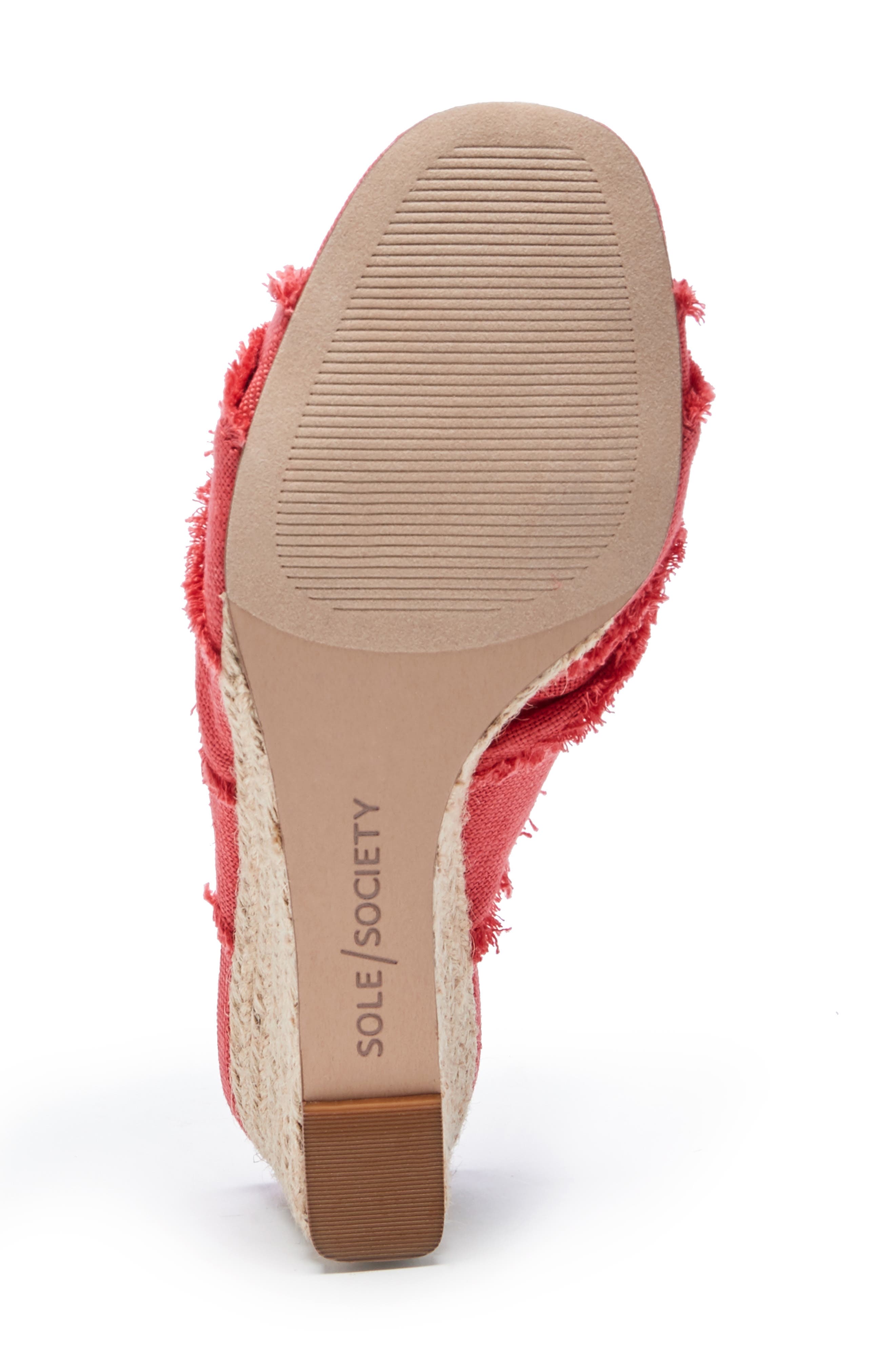 Smerah Espdarille Wedge Slide Sandal, Alternate, color, CORAL REEF SUEDE