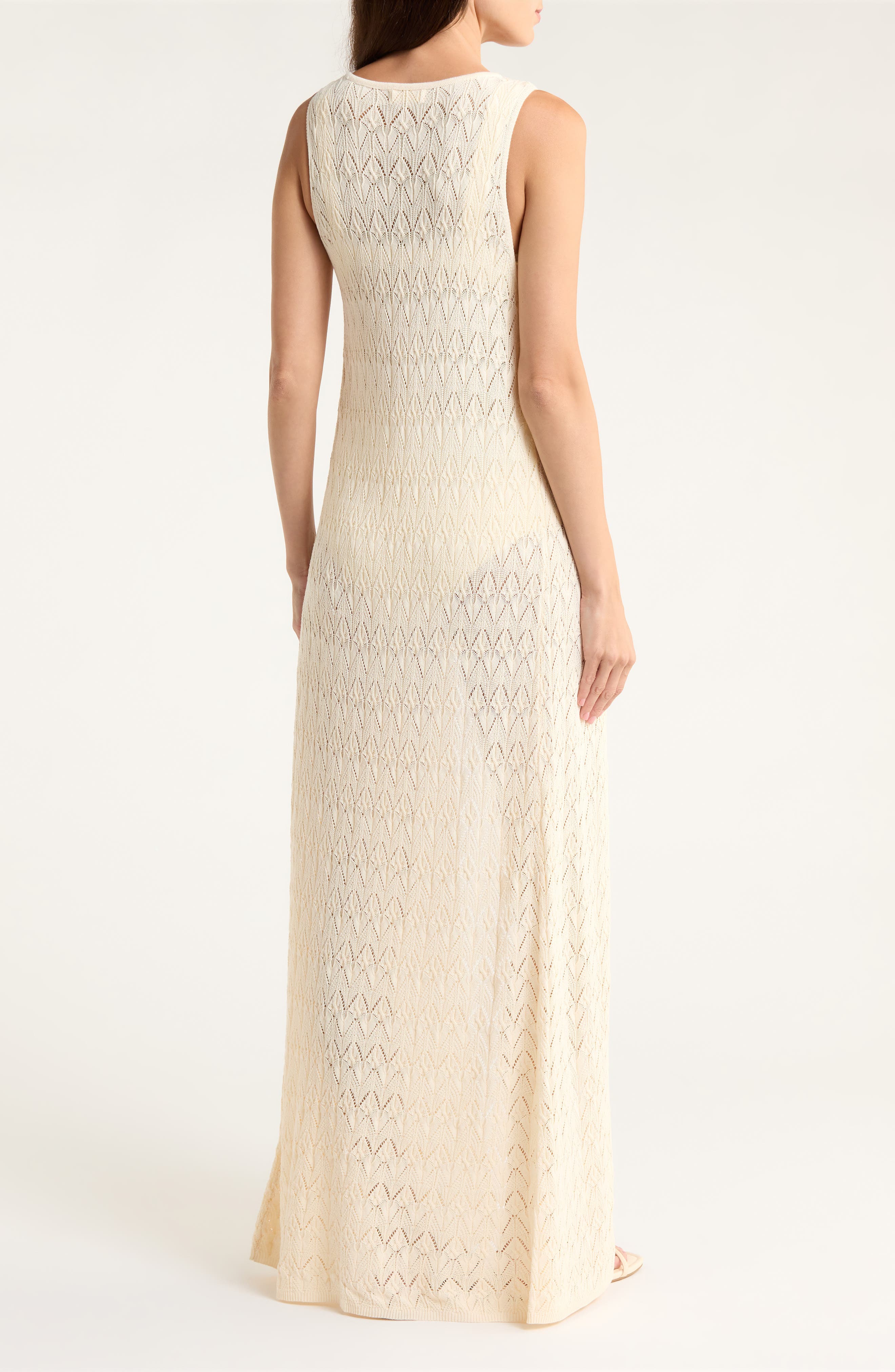 Sleeveless Tie Front Pointelle Cover-Up - image 4