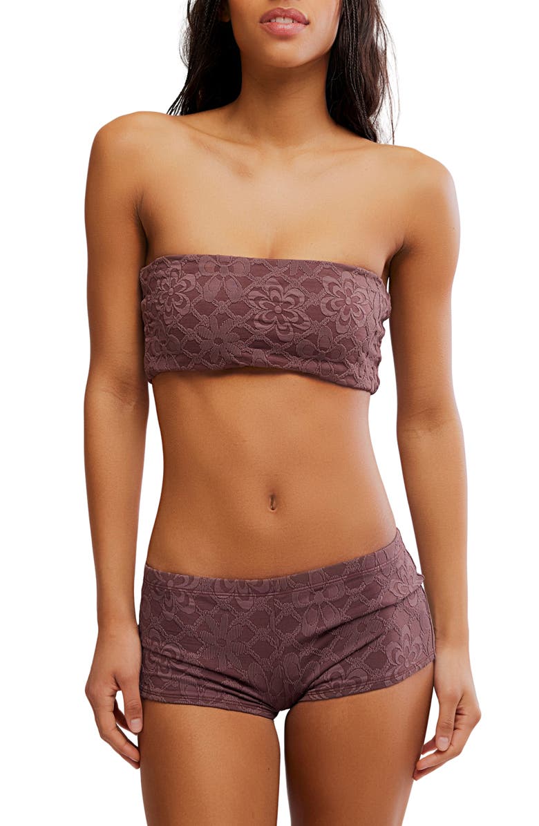 Free People Lola Strapless Bandeau Bikini Top, Alternate, color, Brownstone