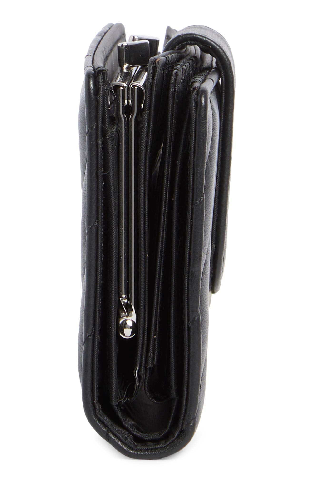 MUNDI SMALL LEATHER GOODS Quilted Card Holder, Alternate, color, Black