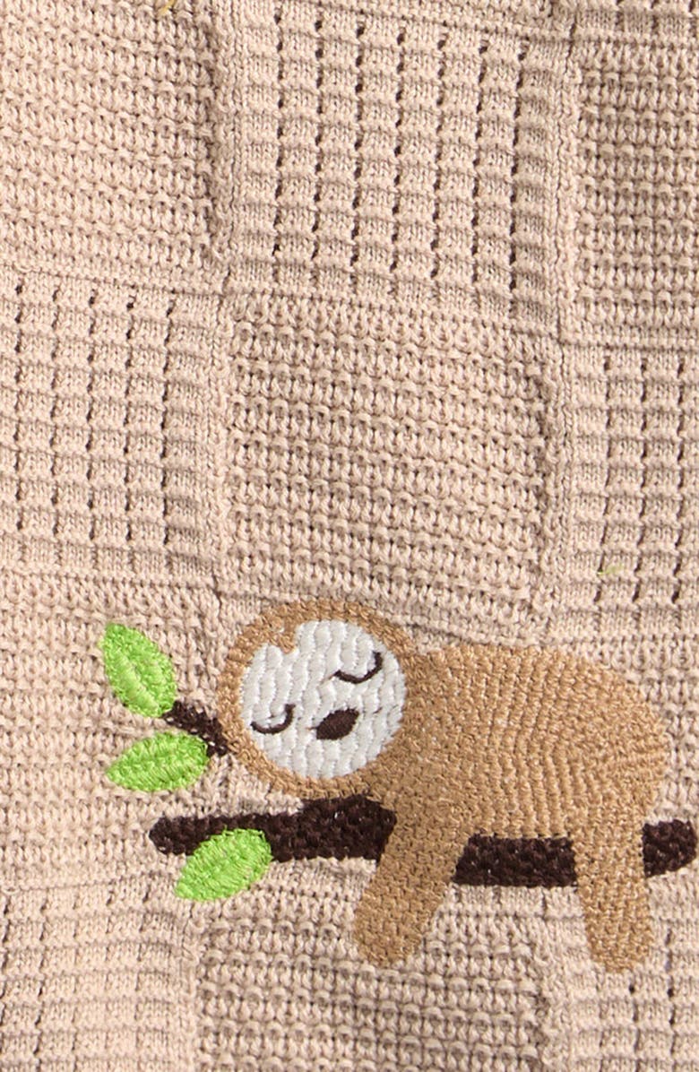 NEXT Kids' Embroidered Knit Button-Up Shirt, Alternate, color, Neutral
