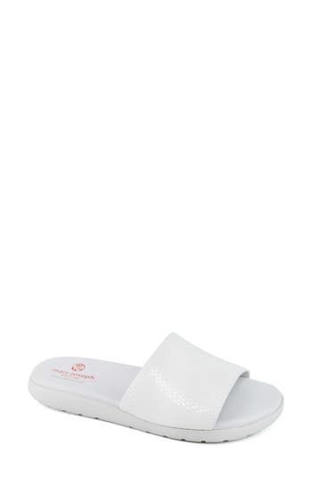 MARC JOSEPH NEW YORK MARC JOSEPH NEW YORK HUDSON SNAKESKIN EMBOSSED SLIDE SANDAL