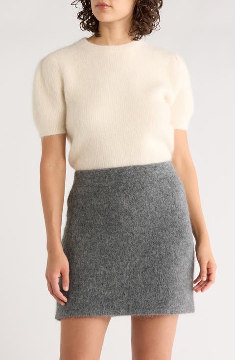 Puff Short Sleeve Suri Alpaca Blend Sweater