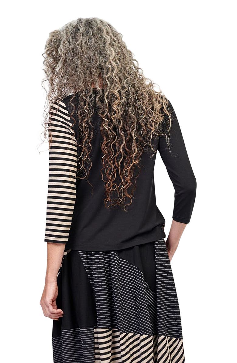 Alembika Striped viscose jersey cardigan, Alternate, color, 