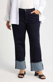 KUT from the Kloth Fab Ab Cuffed High Waist Wide Leg Jeans