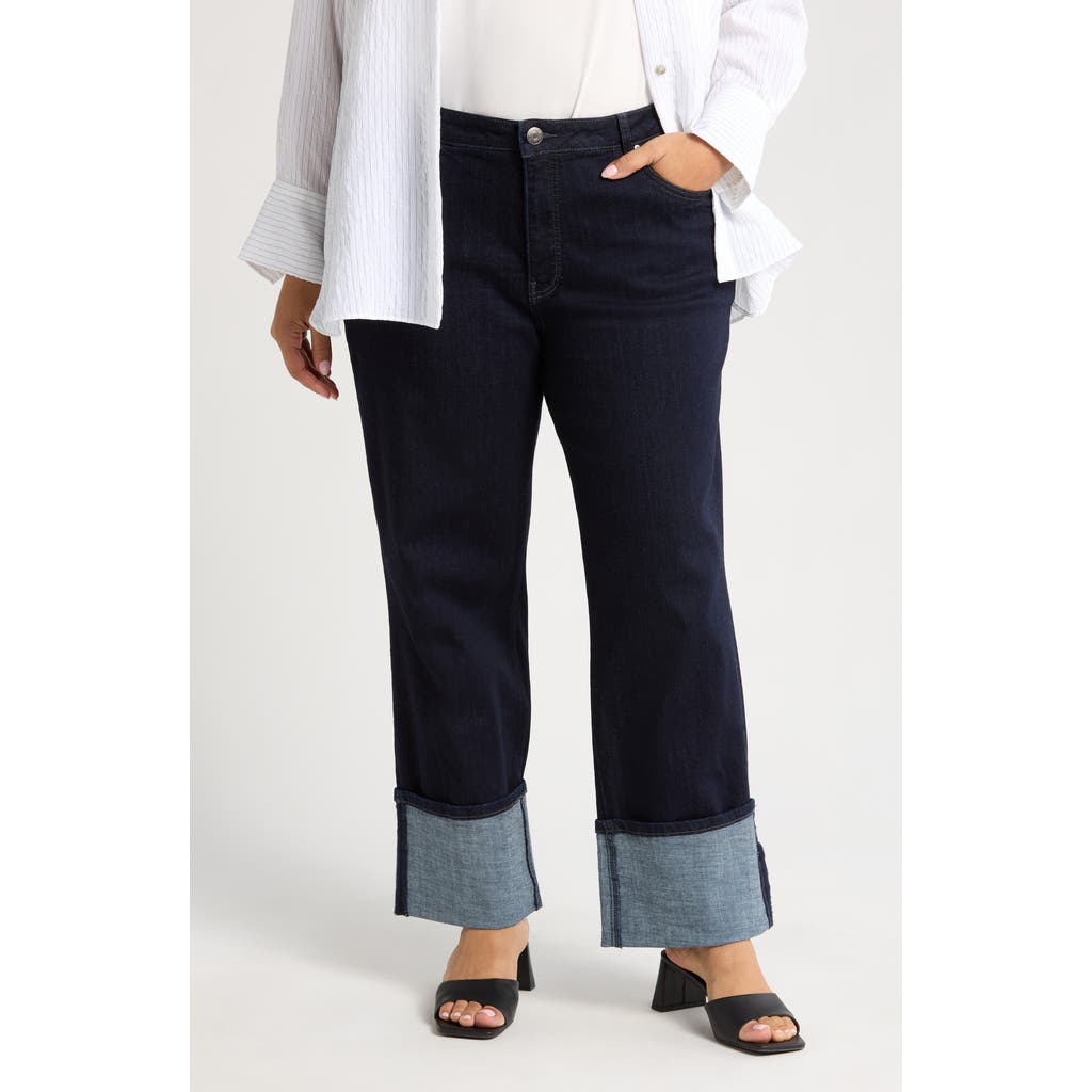 KUT FROM THE KLOTH KUT FROM THE KLOTH FAB AB CUFFED HIGH WAIST WIDE LEG JEANS