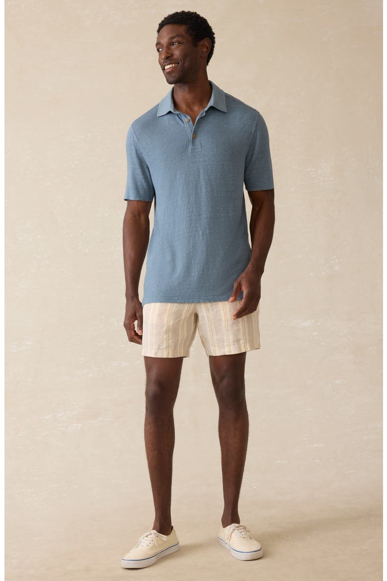 Linen Polo, Alternate, color, DEEP MARINE