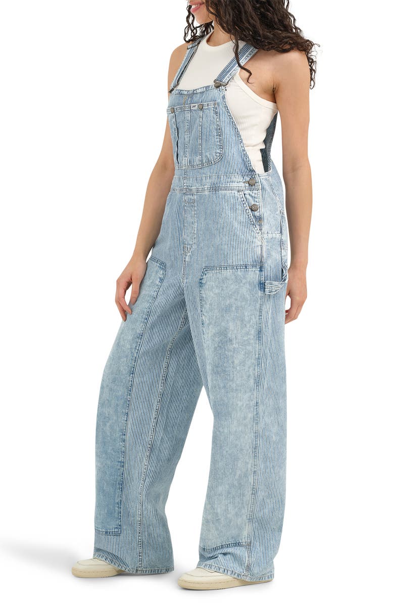 Lee Pinstripe Relaxed Denim Overalls, Alternate, color, New Workwear