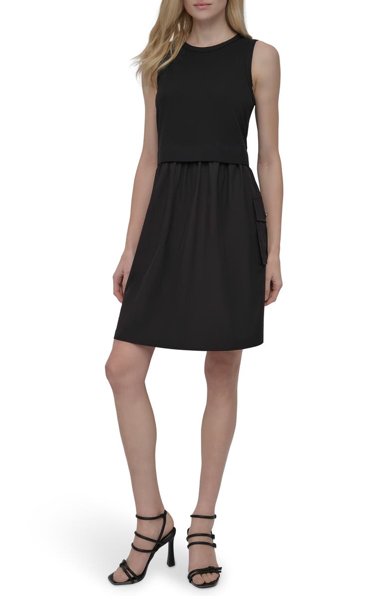 DKNY Commuter Combo A-Line Dress, Main, color,