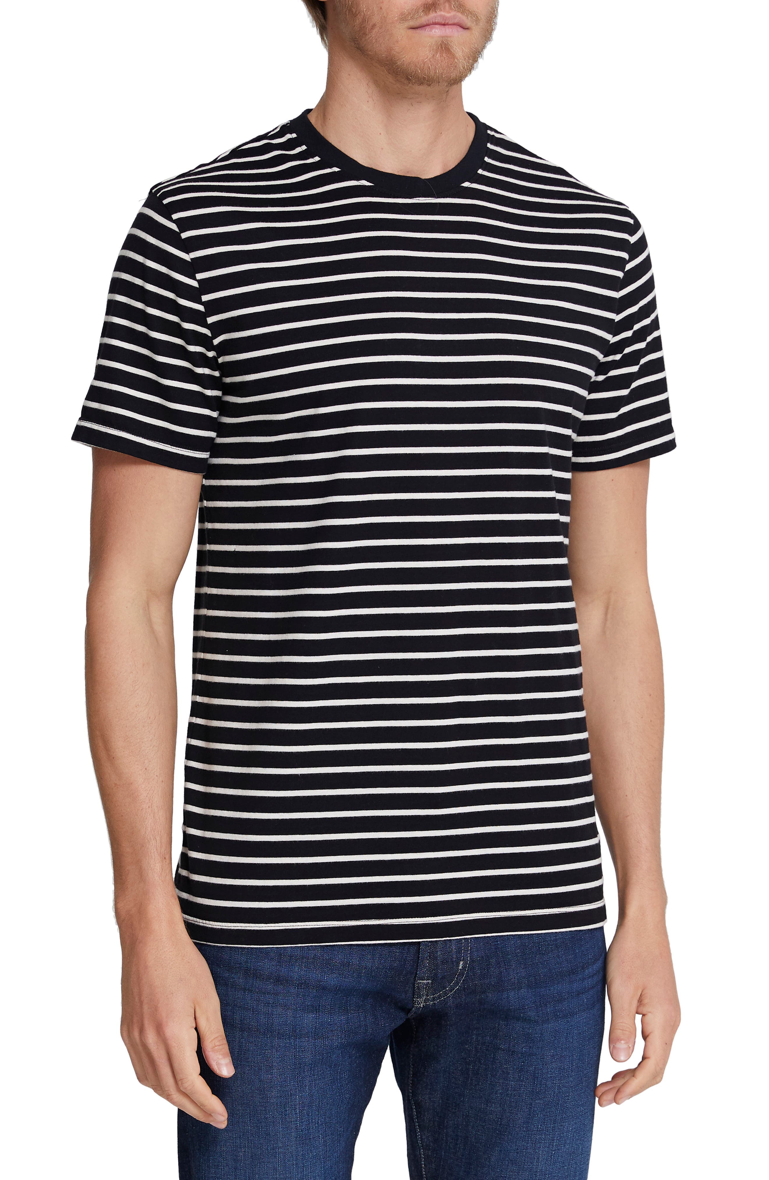 AG Bryce Stripe Crewneck Cotton T-Shirt