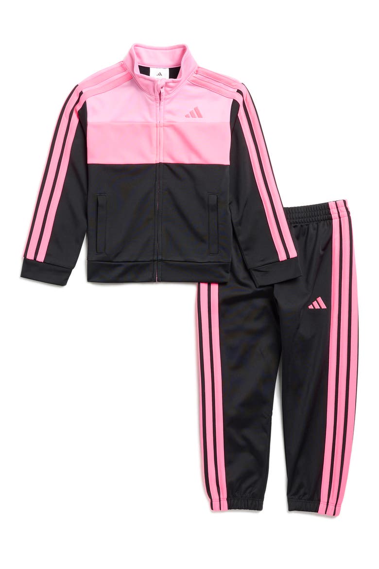 Kids' Colorblock Tricot Track Jacket & Pants, Main, color, BLACK/PINK