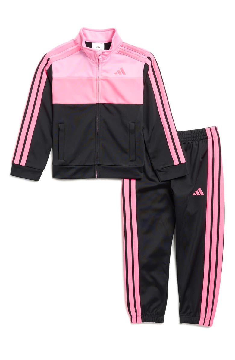adidas Kids' Colorblock Tricot Track Jacket & Pants, Main, color, Black/Pink