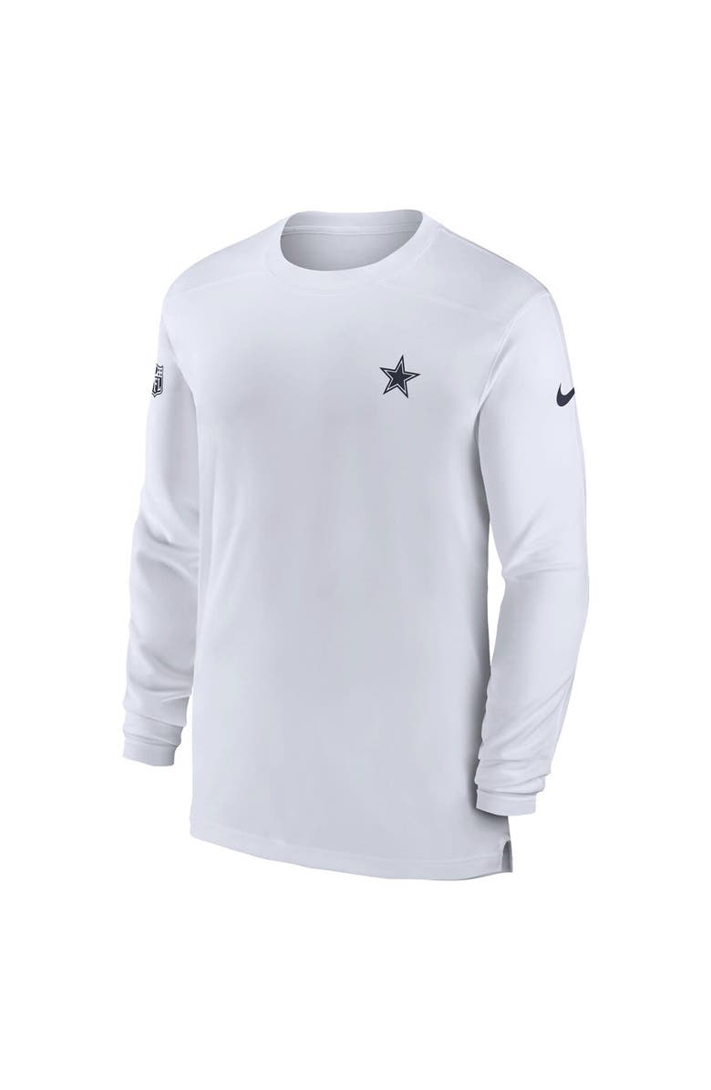 Nike Men's Nike White Dallas Cowboys Sideline Coach Performance Long Sleeve T-Shirt, Alternate, color, 