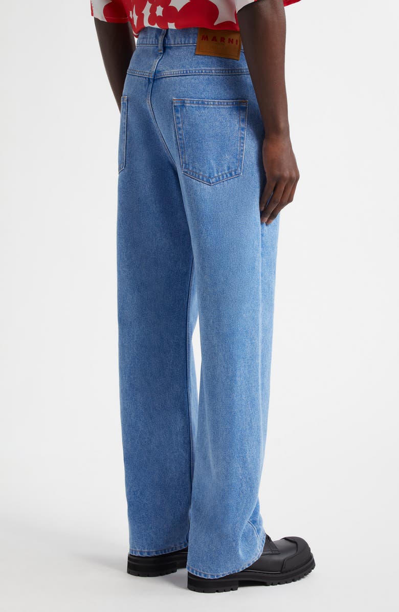 Marni Stonewashed Oragnic Cotton Wide Leg Jeans, Alternate, color, Cobalt