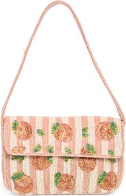 Collection XIIX Stripe Peaches Beaded Shoulder Bag