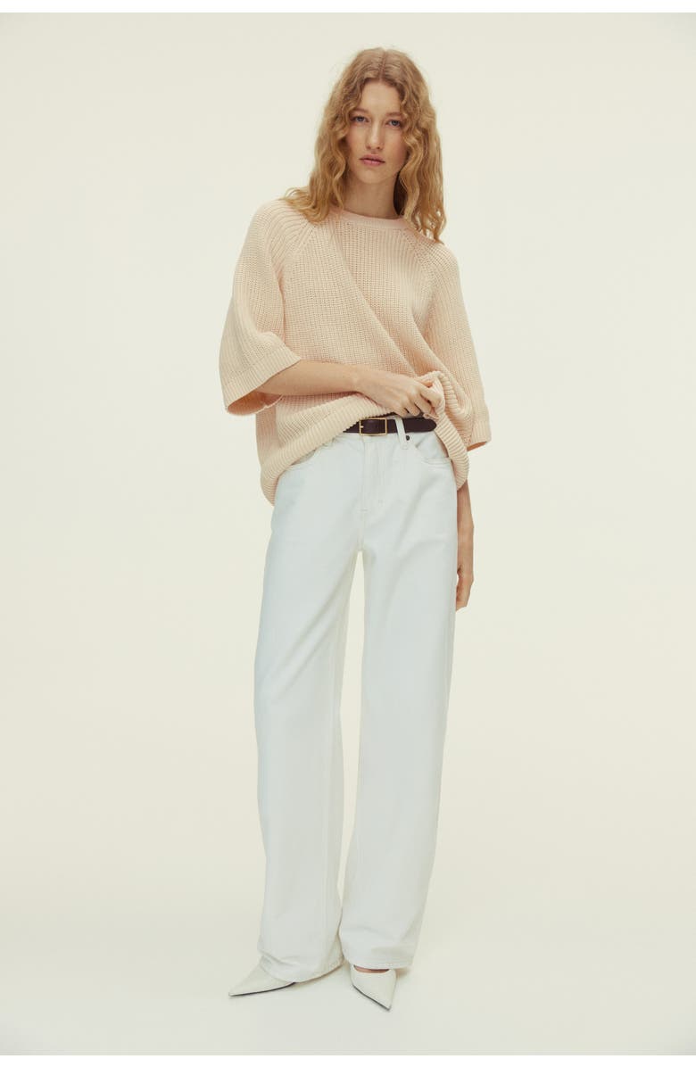 H&M Rib-knit top, Alternate, color, Beige