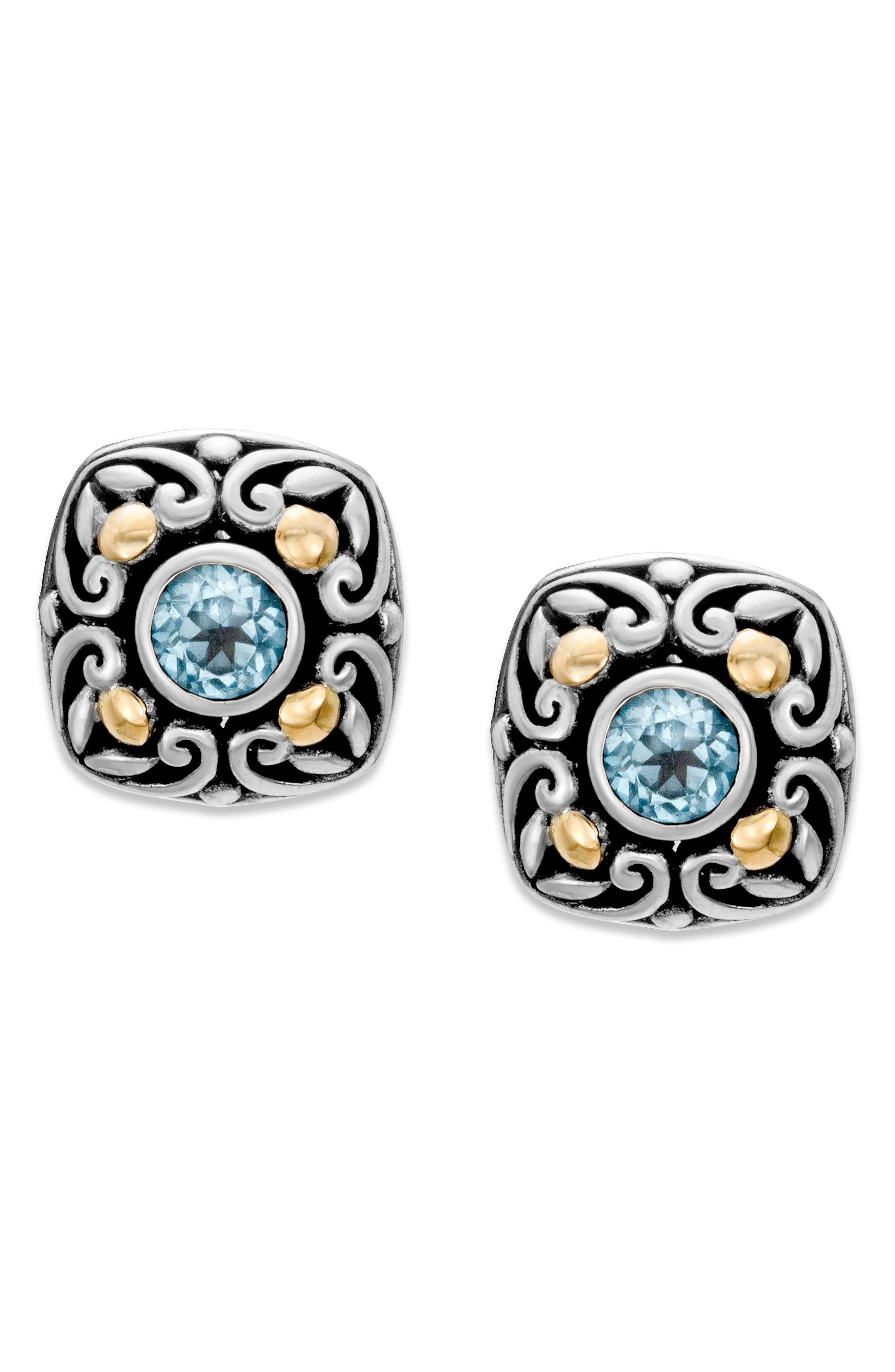 SAMUEL B. Sky Blue Topaz Stud Earrings