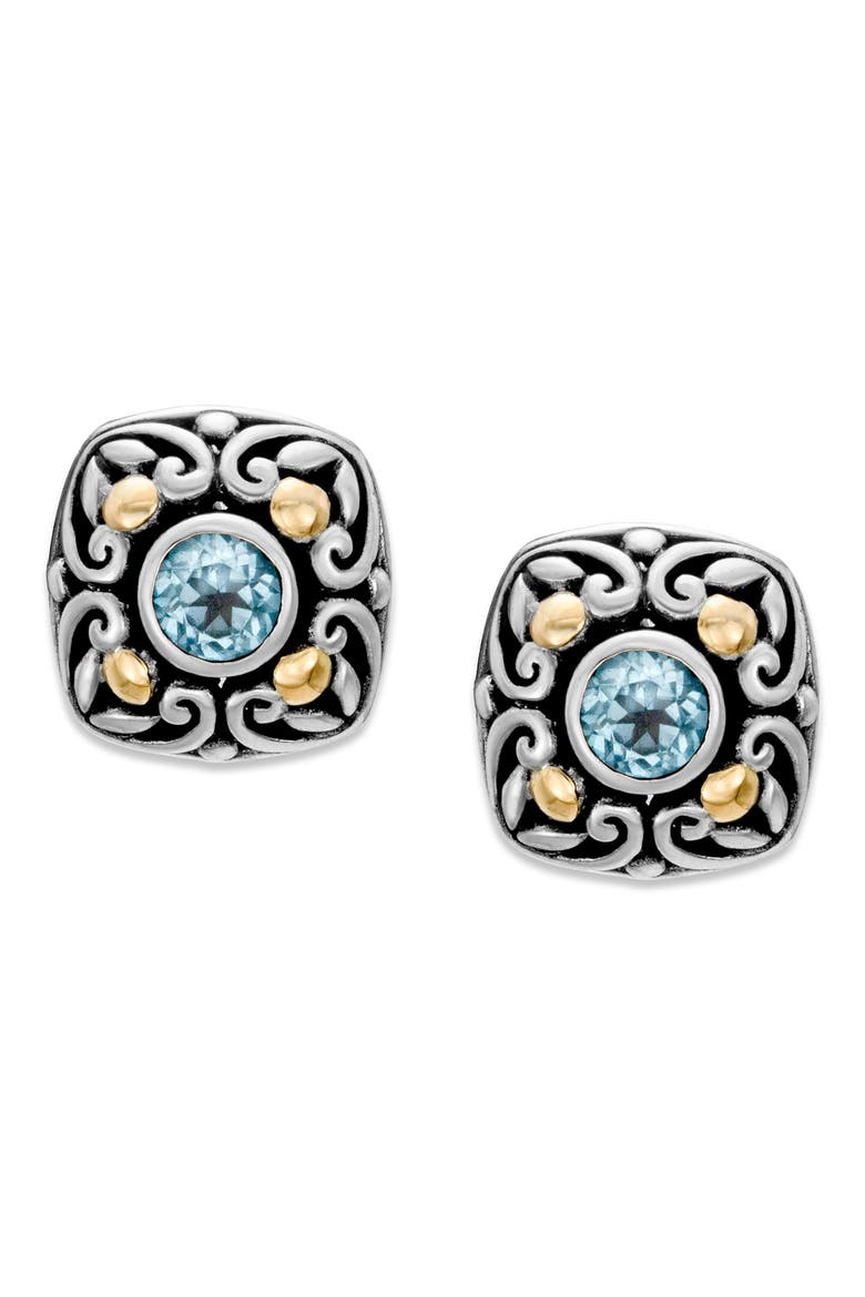 Sky Blue Topaz Stud Earrings, Main, color, BLUE