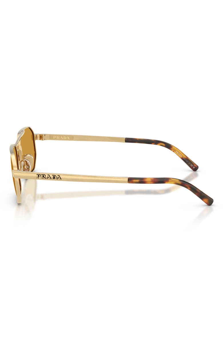 Prada 55mm Irregular Sunglasses, Alternate, color, Gold/ Dark Honey