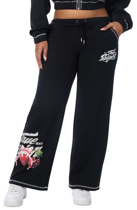 Crystal Cherry Wide Leg Sweatpants