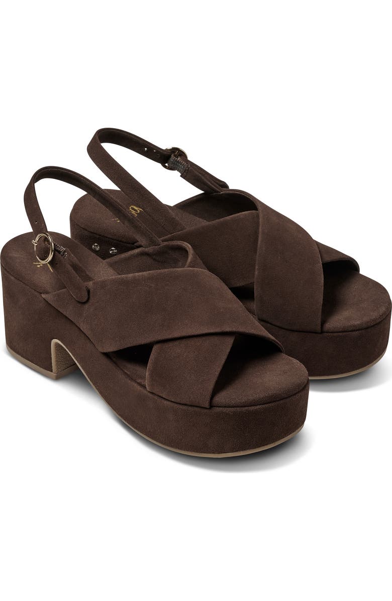 Beek Dunlin Platform Slingback Sandal, Main, color, Coffee