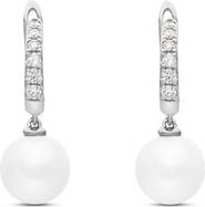 David Yurman Pearl and Pavé Drop Earrings in 18K Yellow Gold with Diamonds