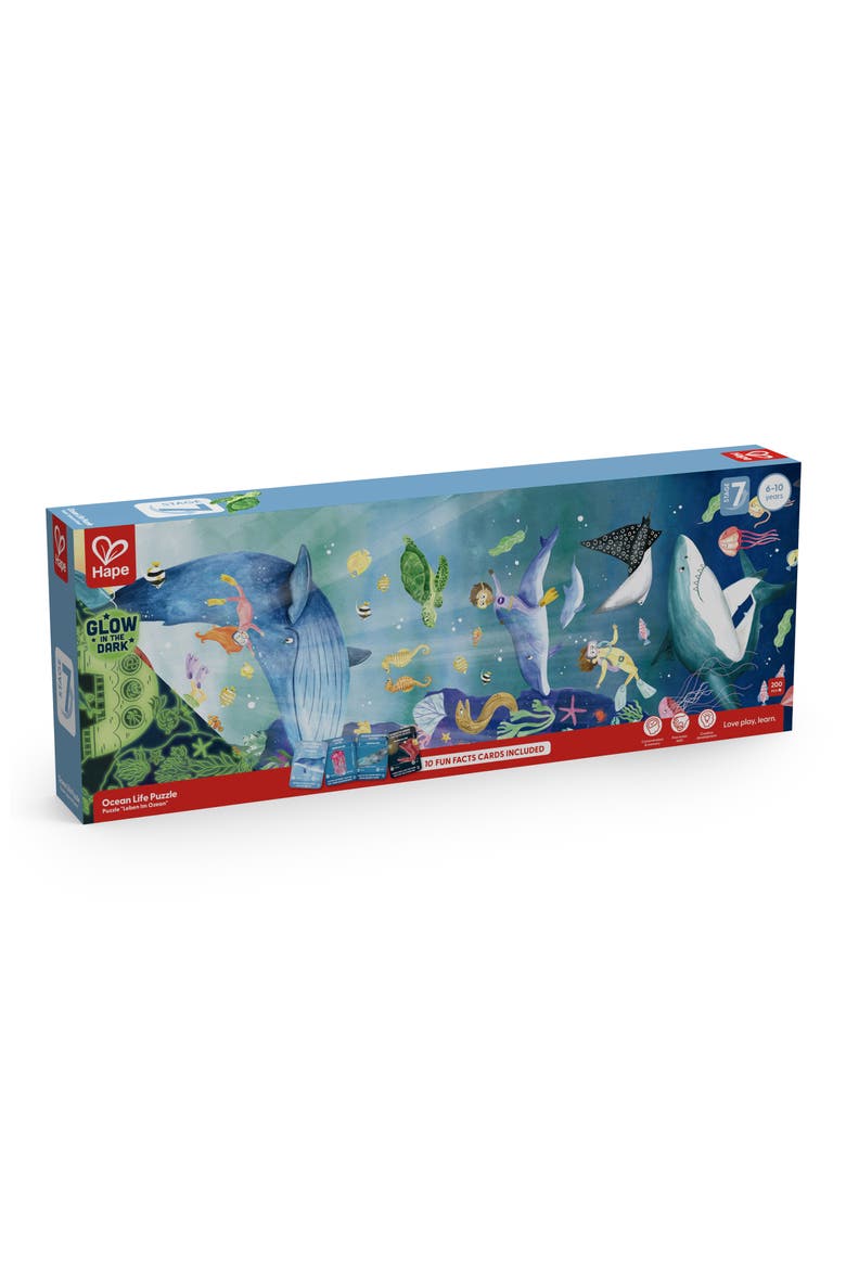 Ocean Life Puzzle 200-Piece Glow-in-the-Dark Puzzle, Alternate, color, MULTIPLECOLOR