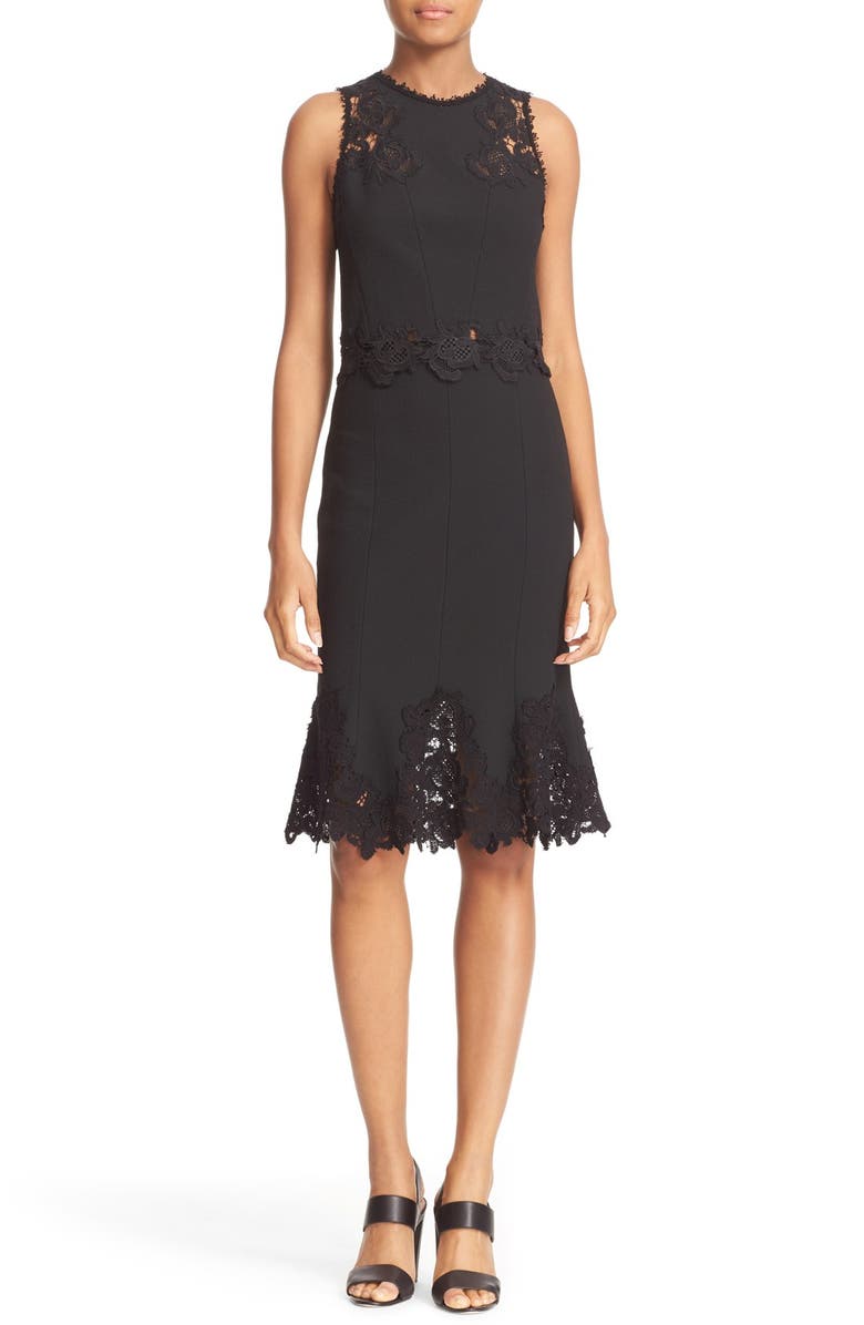 Rebecca Taylor Lace Hem Piqué Flounce Skirt, Alternate, color, 