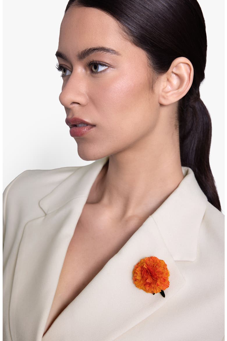 The Mini Marigold Floral Brooch, Alternate, color, Orange