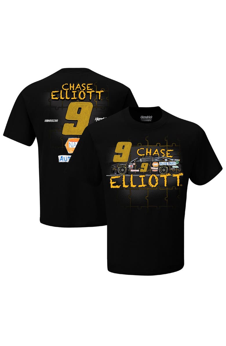 HENDRICK MOTORSPORTS TEAM COLLECTION Men's Hendrick Motorsports Team Collection Black Chase Elliott NAPA Children's Healthcare of Atlanta Graphic 2-Spot T-Shirt, Alternate, color, 