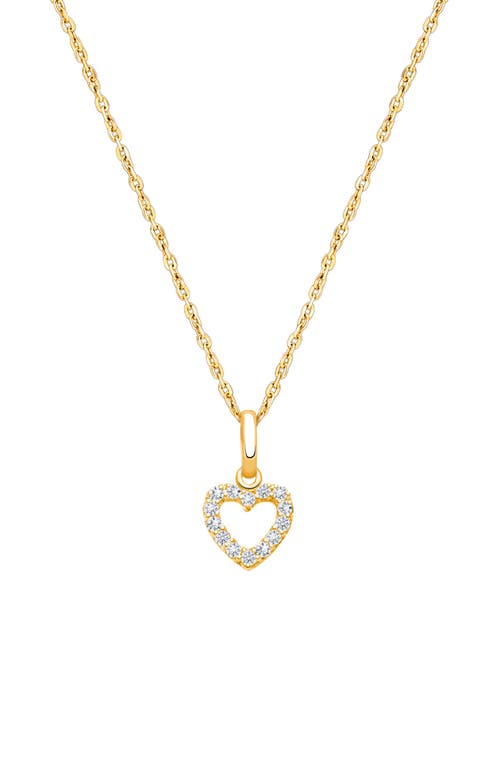 Tiny Blessings 14k Gold Pure Splendor Diamond Heart 12-14" Necklace In Brown