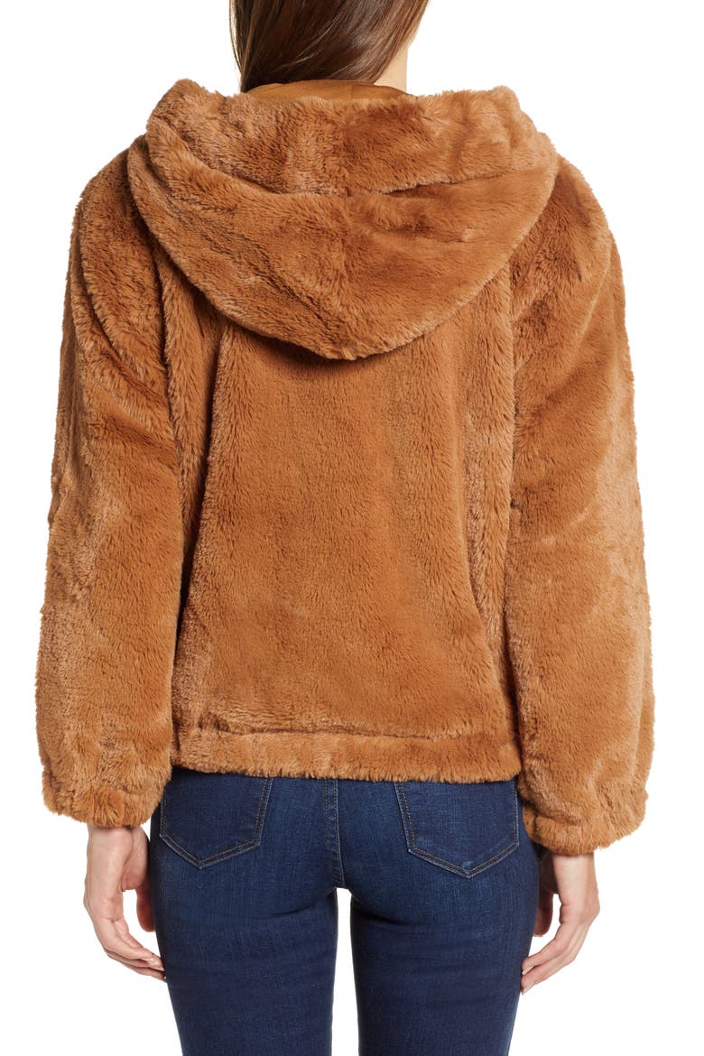 Arabella Faux Shearling Jacket, Alternate, color, DARK CAMEL