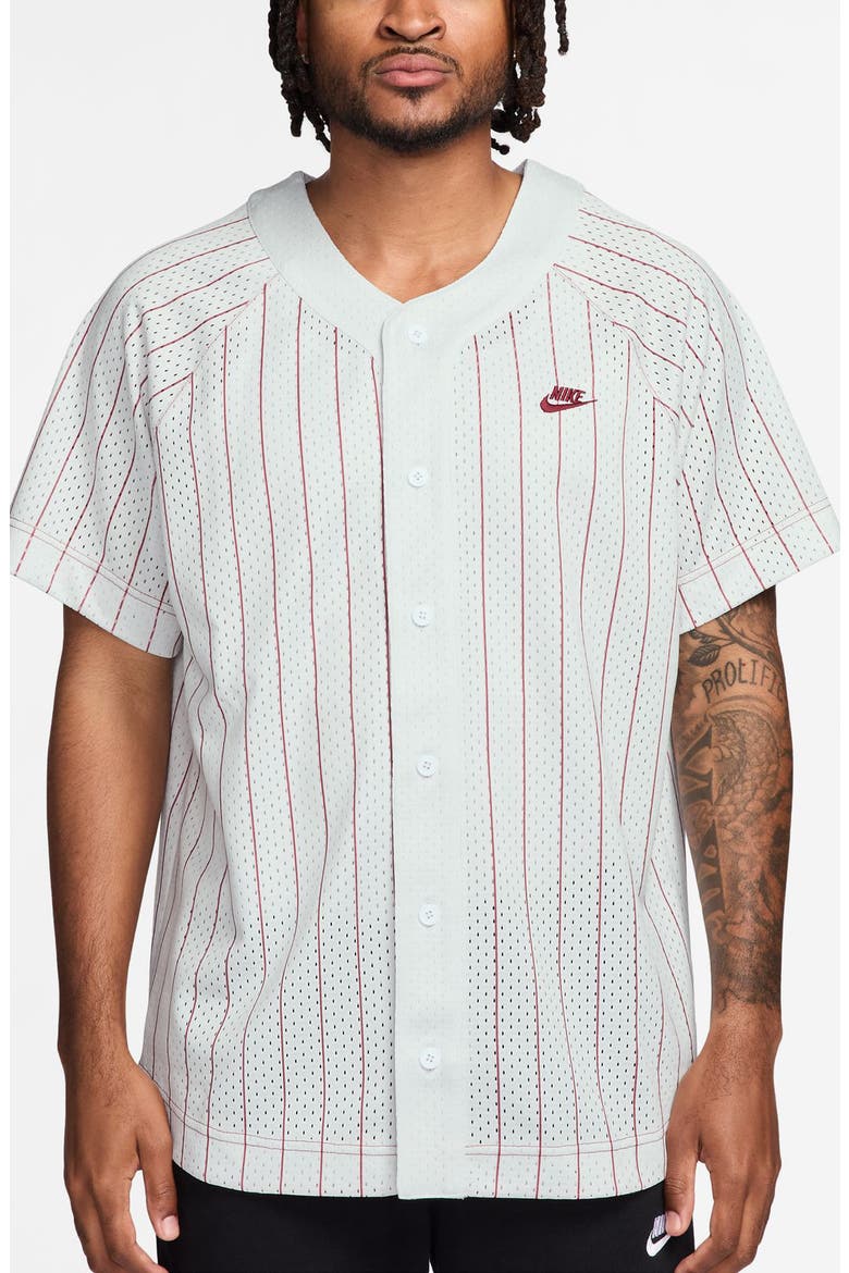 Club Stripe Mesh Baseball Jersey, Main, color, PHOTON DUST/ TEAM CRIMSON