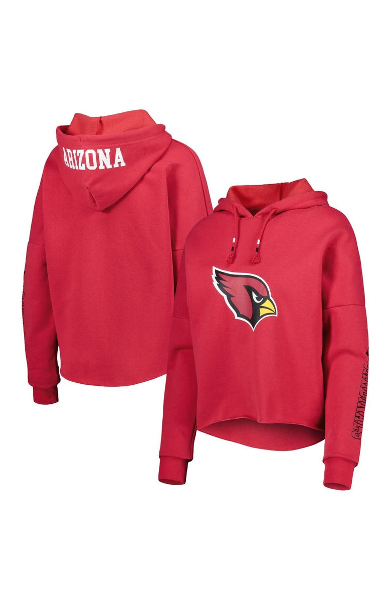 New Era Women's New Era Cardinal Arizona Cardinals Foil Sleeve Pullover Hoodie, Main, color, Cardinal