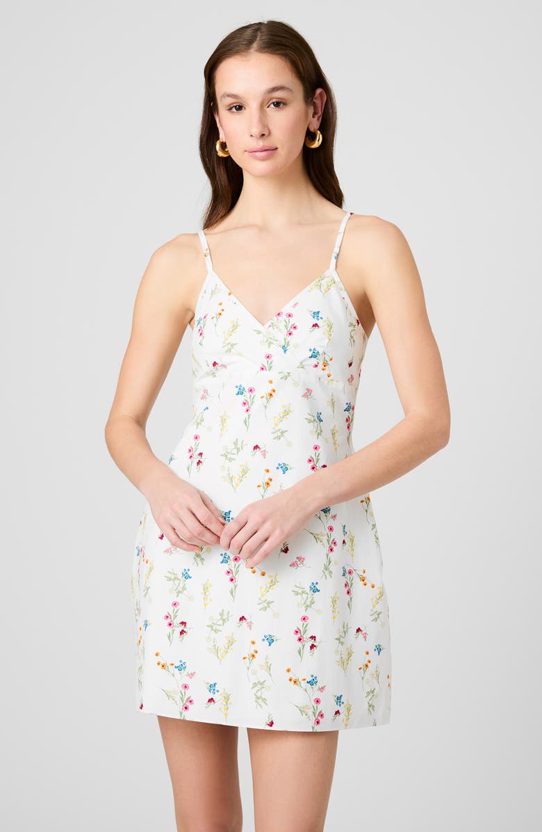 French Connection Alissa Floral Print Sleeveless Minidress, Alternate, color, Summer White Multi