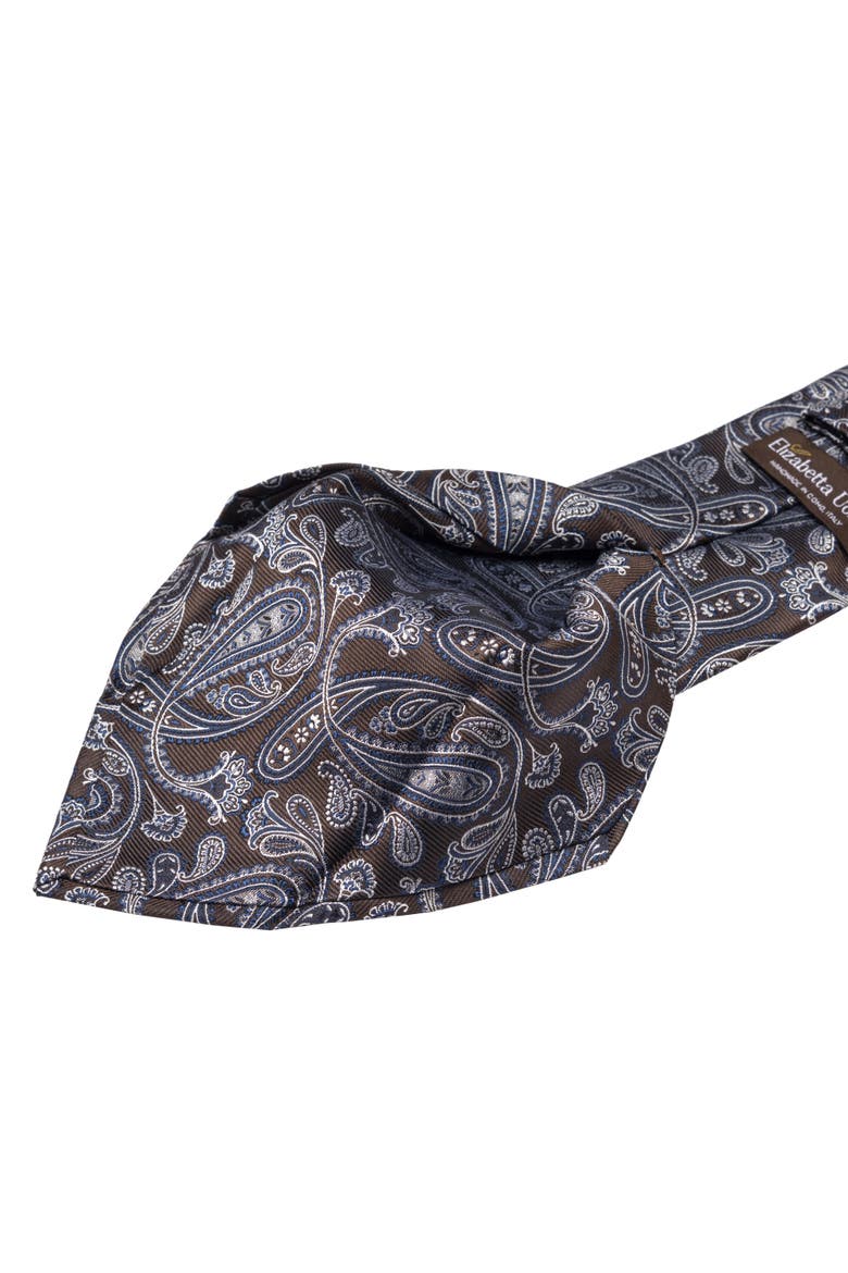 Palermo - Extra Long Silk Jacquard Tie for Men, Alternate, color, Brown