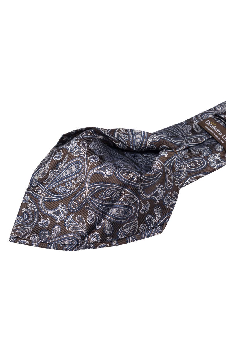 Elizabetta Palermo - Silk Jacquard Tie for Men, Alternate, color, Brown