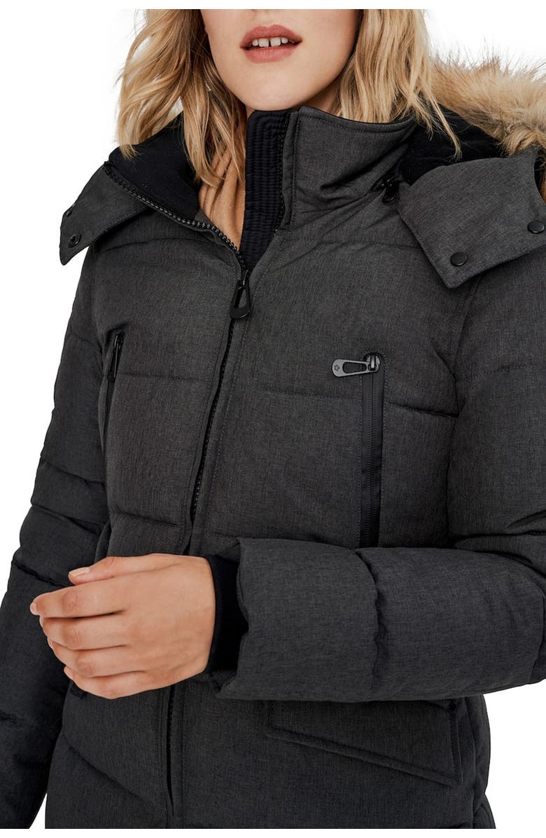 Noize Addie Water Resistant Quilted Hooded Parka, Alternate, color, Black