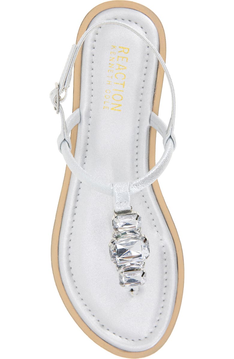 Reaction Kenneth Cole Sera T-Strap Sandal, Alternate, color, Silver Metallic