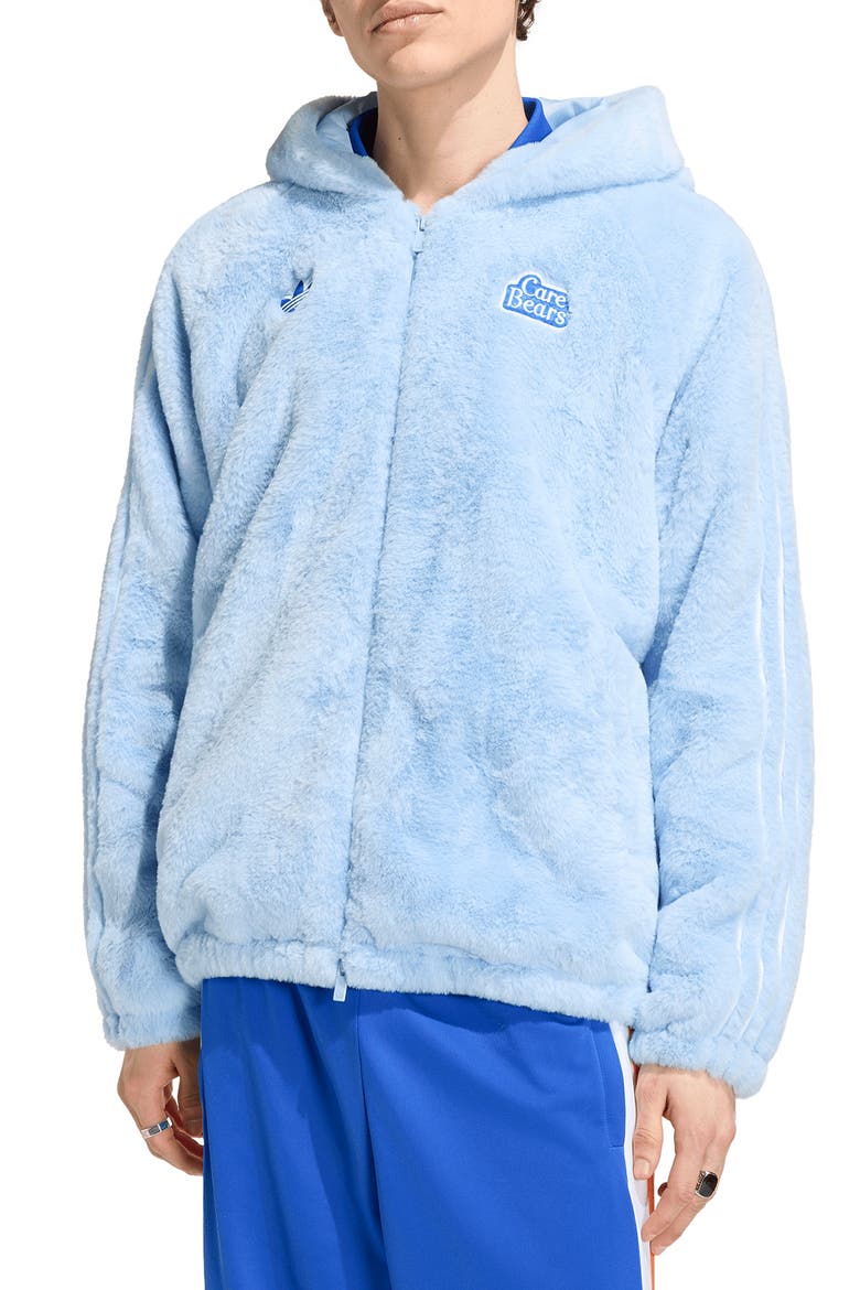 Care Bears Full Zip Faux Fur Hoodie, Main, color, CLEAR SKY