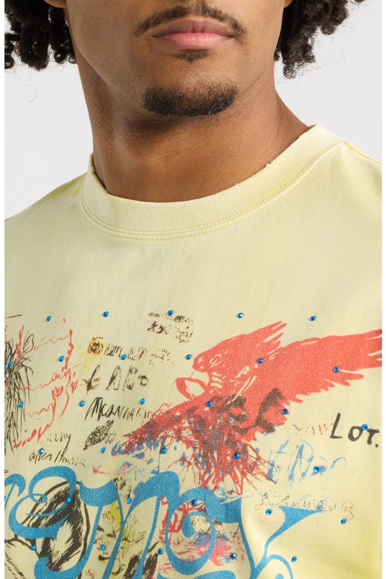 Bored in Class Oversize Cotton Graphic T-Shirt, Alternate, color, FADED SUNFLOWER