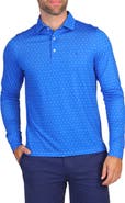 TailorByrd Byrds Print Long Sleeve Performance Polo