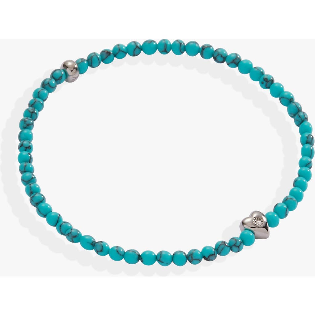 Alex And Ani Turquoise Heart Mini Stretch Bracelet