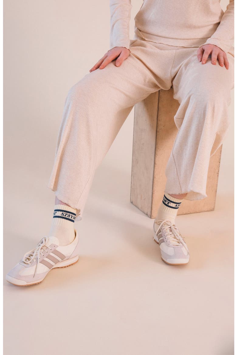 Stay Soft Organic Cotton Stripe Socks, Alternate, color, Navy